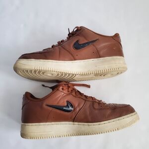 Nike Air Force 1 07 PRM Vintage Pecan Black Orange D09785 200 Size 13 Men's